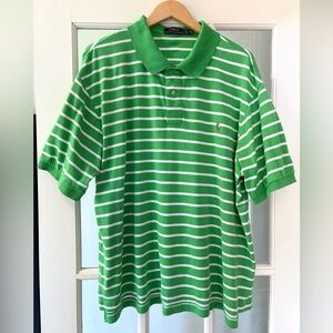 Polo Ralph Lauren Men’s 2XL Big Green White Striped Polo Shirt